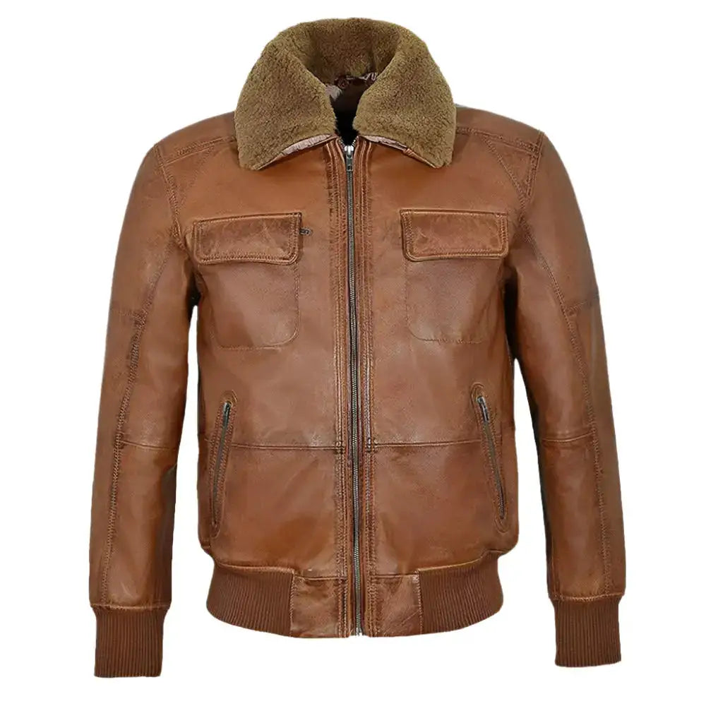 Aviator Shearling Brown Bomber Jacket - Riders Republic UK