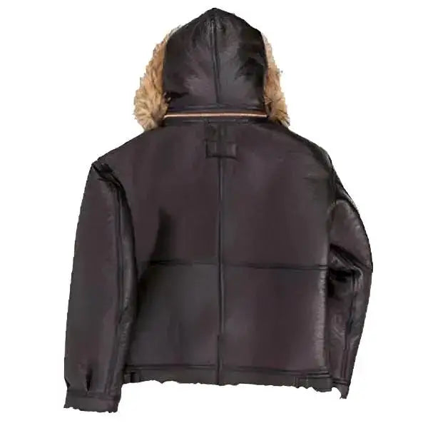 B-3 Hooded Sheepskin Bomber Jacket - Riders Republic UK