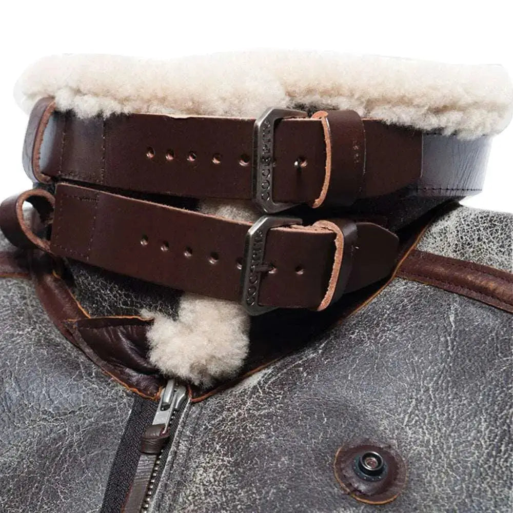 B-3 Leather Bomber Jacket 100 Missions Aviator Jacket - Riders Republic UK