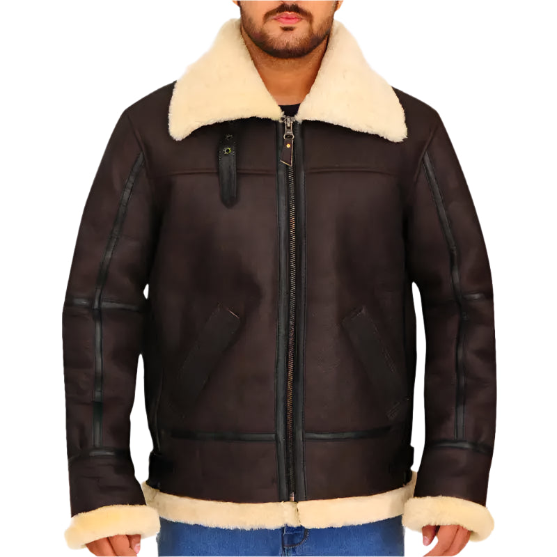 B3 Bomber Aviator Shearling Leather Jacket - Riders Republic UK