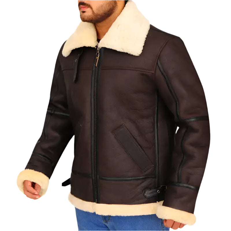 B3 Bomber Aviator Shearling Leather Jacket - Riders Republic UK
