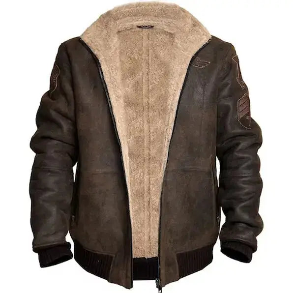 Mens B3 RAF Aviator Shearling Bomber Jacket - Riders Republic UK