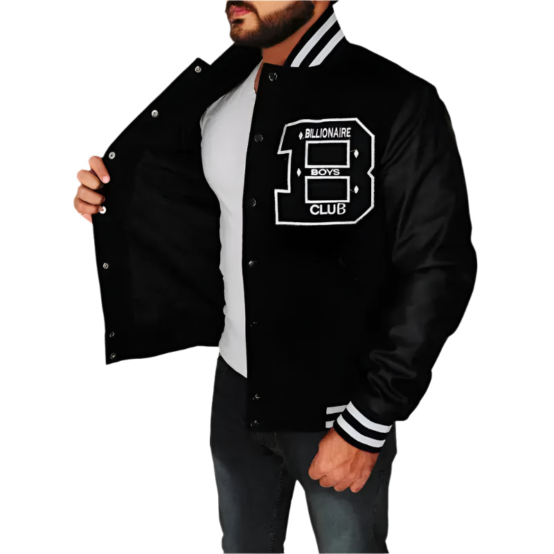BBC Letterman Black Varsity Jacket - Riders Republic UK