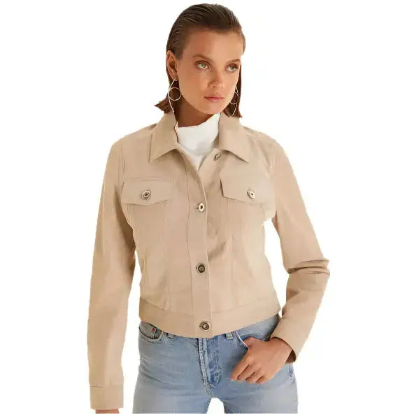 Beige Women’s Suede Western Jacket - Riders Republic UK