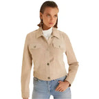 Beige Women’s Suede Western Jacket - Riders Republic UK