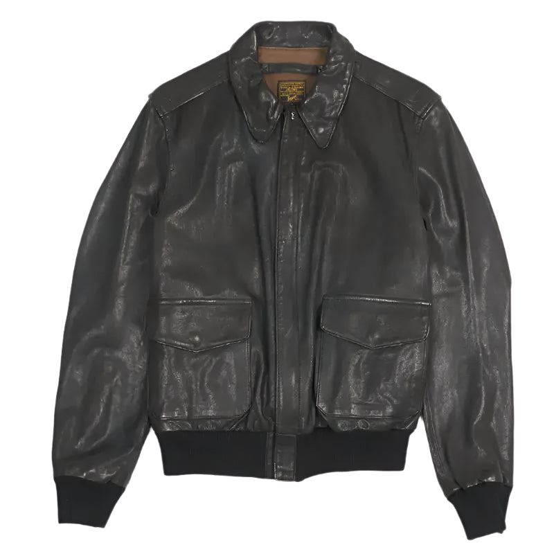 Black A2 Lamb Leather Jacket - Riders Republic UK