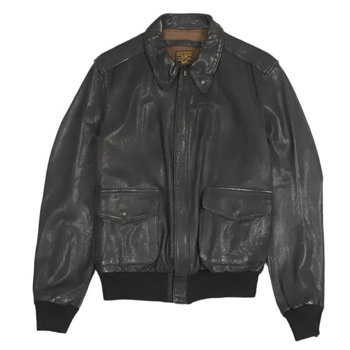 Black A2 Lamb Leather Jacket - Riders Republic UK