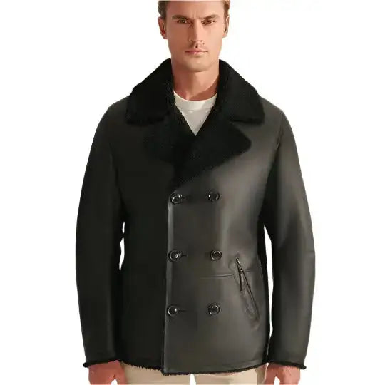 Black Flying Sheepskin Aviator Jacket - Riders Republic UK