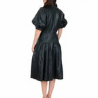 Black Leather Frock Casual Party Dress - Riders Republic UK
