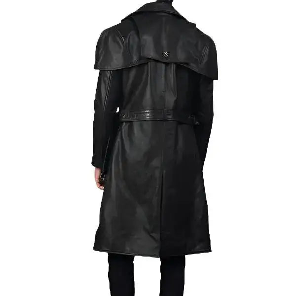 Black Leather Trench Coat - Riders Republic UK