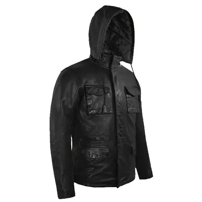 Black Napa Leather M65 Jacket - Riders Republic UK