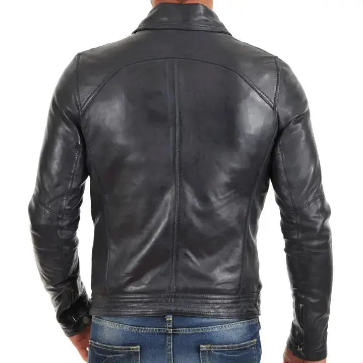 New Black Lambskin Leather Jacket - Riders Republic UK