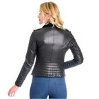 Black Womens Motorbike Leather Jacket - Riders Republic UK