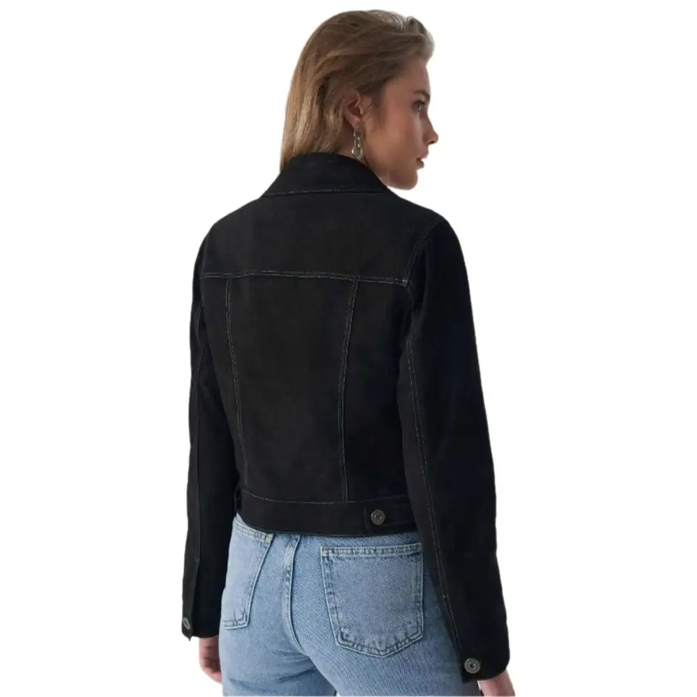 Black Womens Western Suede Jacket - Riders Republic UK