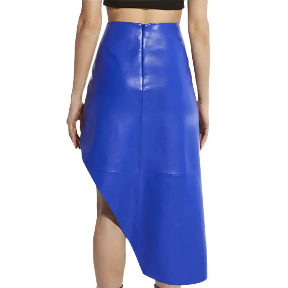 Blue Leather Skirt for Women - Riders Republic UK