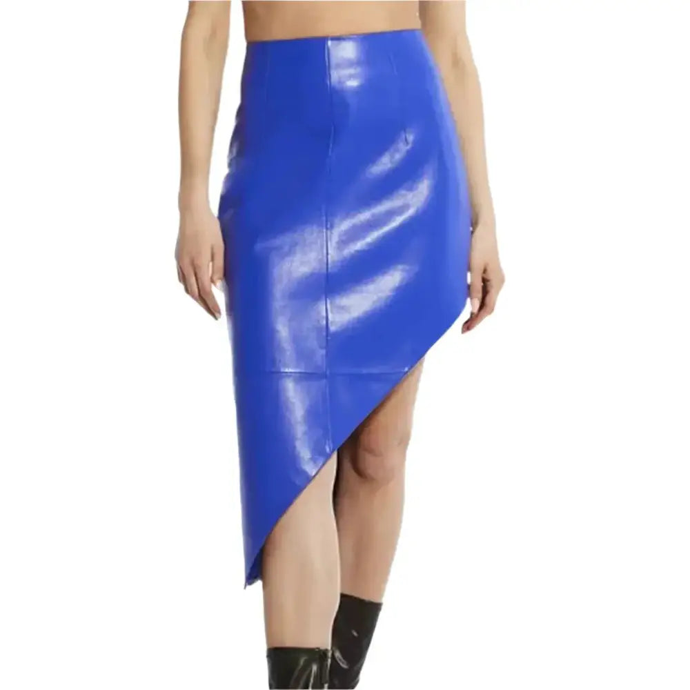Blue Leather Skirt for Women - Riders Republic UK