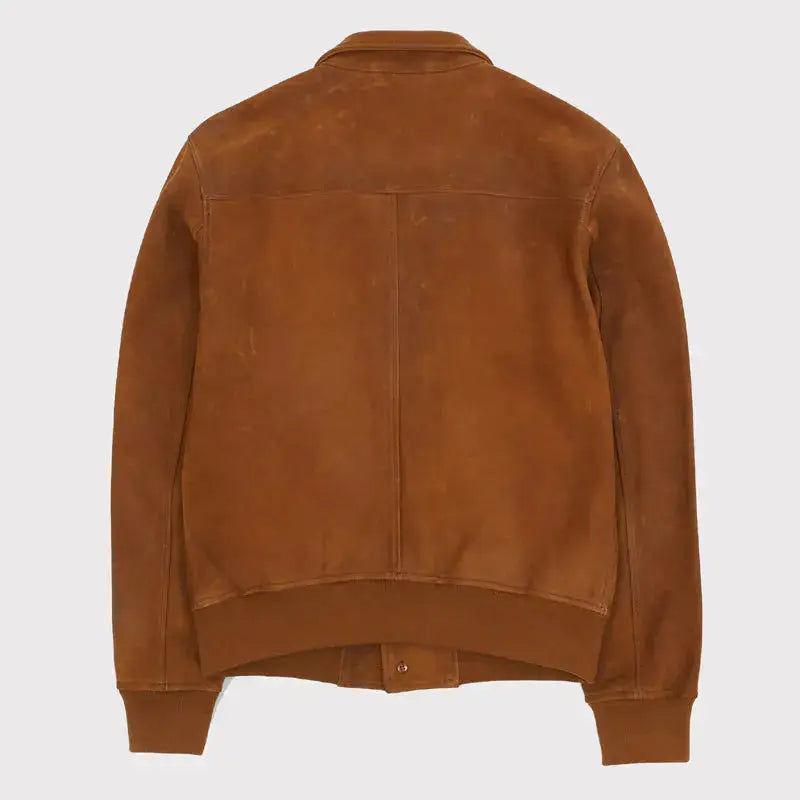 Brown Leather Cowboy Harrington Jacket - Riders Republic UK