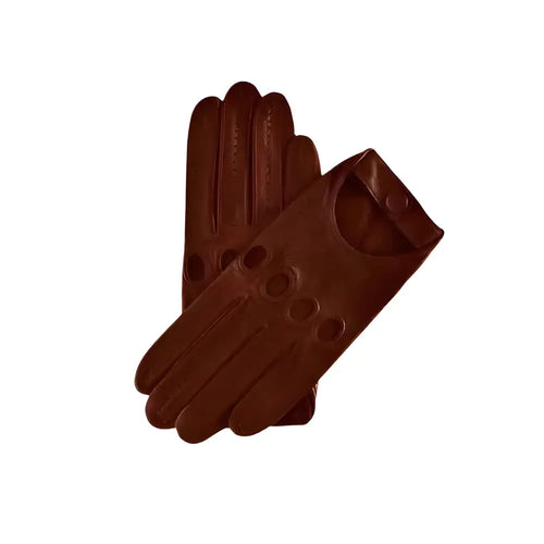 Brown Lambskin Leather Driving Gloves - Riders Republic UK