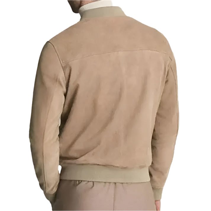 Brown Suede Leather Bomber Jacket Mens - Riders Republic UK