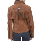 Cinnamon Boar Suede Jacket Womens - Riders Republic UK