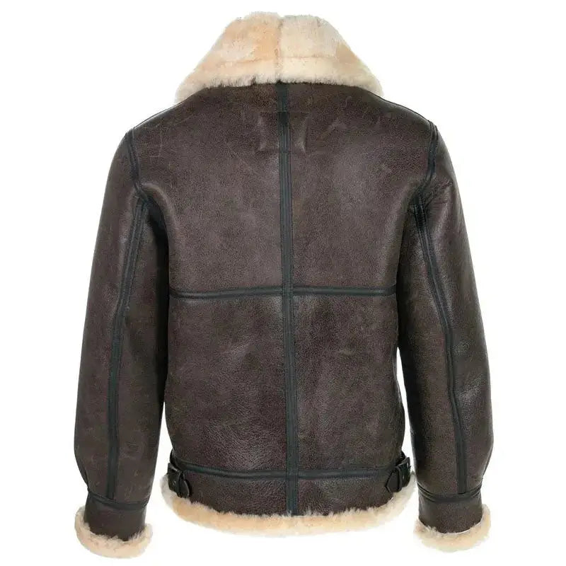 B-3 Sheepskin Leather Bomber Jacket - Riders Republic UK