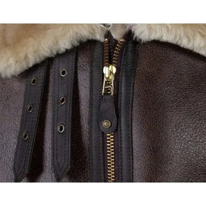 B-3 Sheepskin Leather Bomber Jacket - Riders Republic UK
