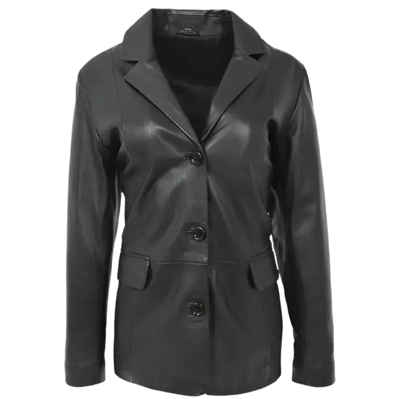 Black Leather Blazer for Women - Riders Republic UK