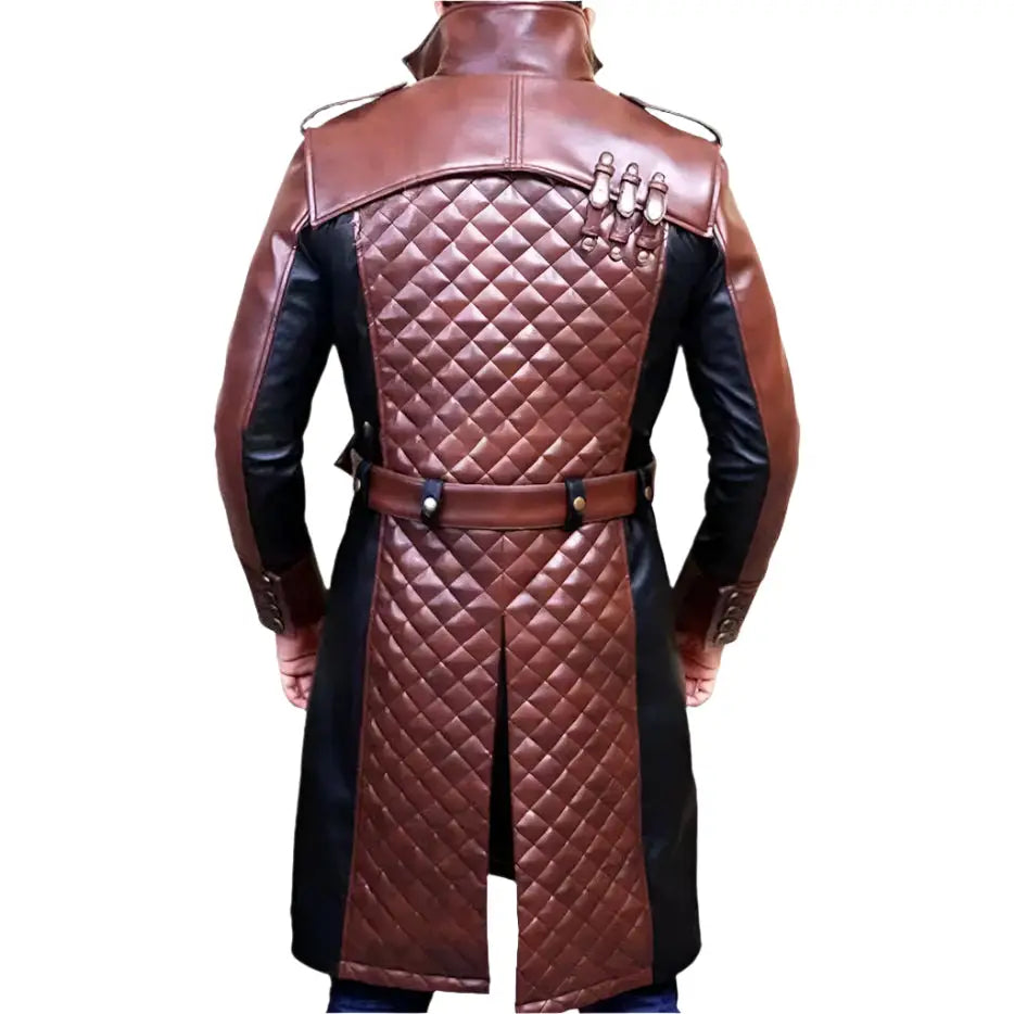 Mens Genuine Sheepskin Leather Trench Coat - Riders Republic UK