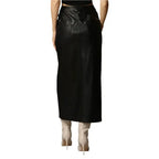 Classy Black Leg Slit Women’s Leather Skirt - Riders Republic UK