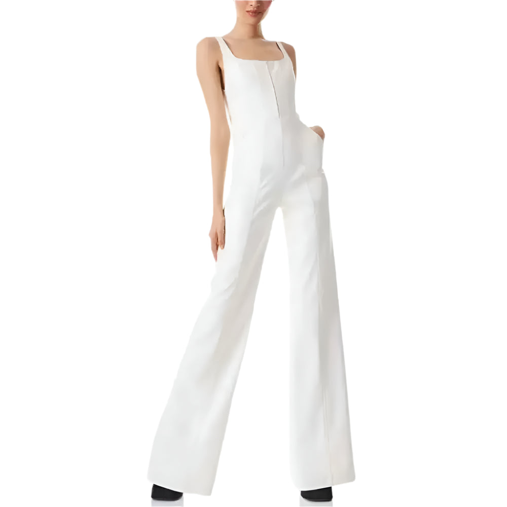 Classy White Leather Jumpsuit for Women - Riders Republic UK