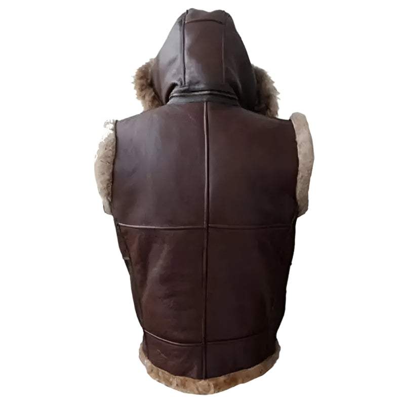 Mens Custom Shearling Hooded Sheepskin Vest - Riders Republic UK