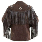 Dark Brown Leather Western Jacket - Riders Republic UK
