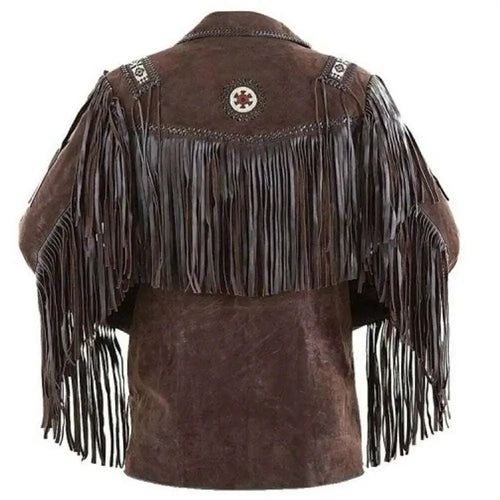 Dark Brown Leather Western Jacket - Riders Republic UK