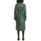 Green Womens Wrap Leather Coat - Riders Republic UK
