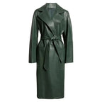Green Womens Wrap Leather Coat - Riders Republic UK