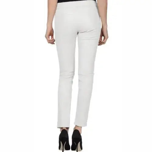 Elegance White Leather Pants Women - Riders Republic UK