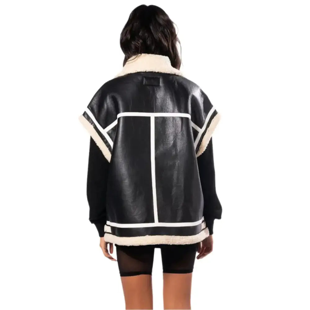 Black Oversize Shearling Utility Vest - Riders Republic UK