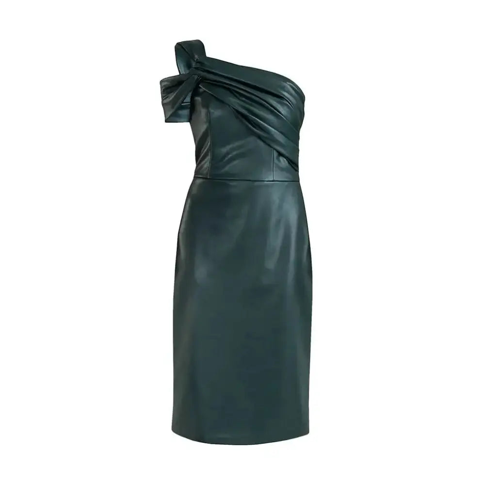 Forest Green Leather Cocktail Dress - Riders Republic UK