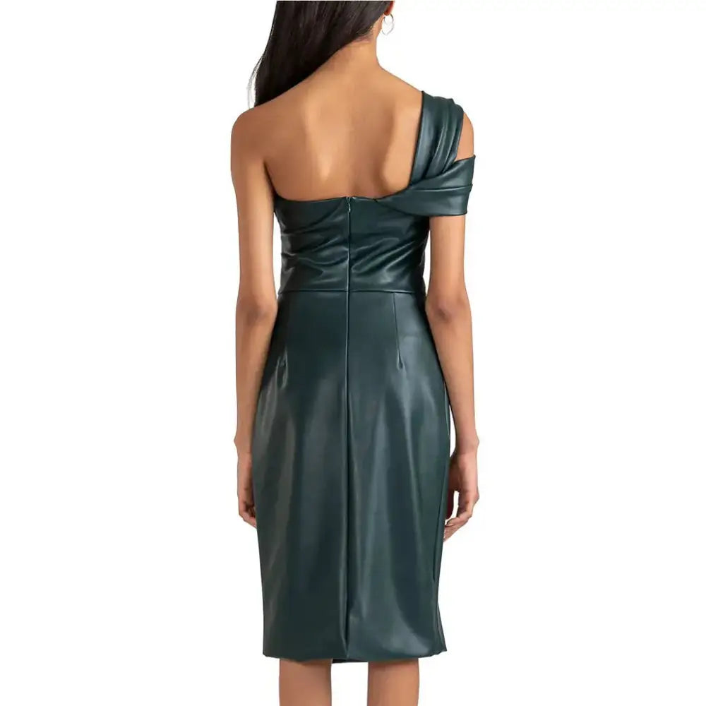 Forest Green Leather Cocktail Dress - Riders Republic UK