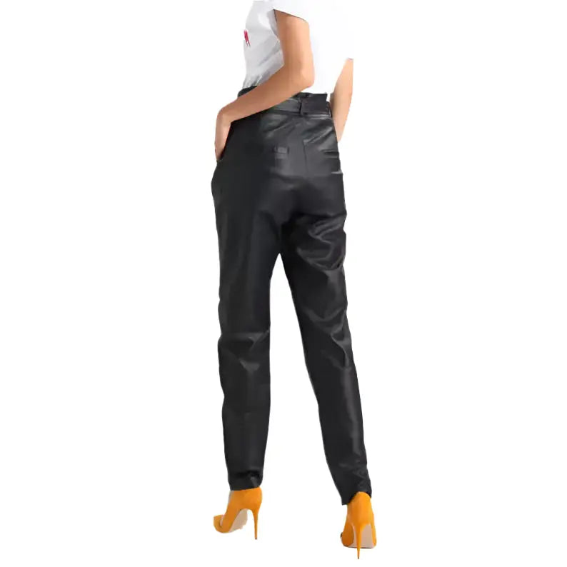 Womens Genuine Black Leather Pants - Riders Republic UK