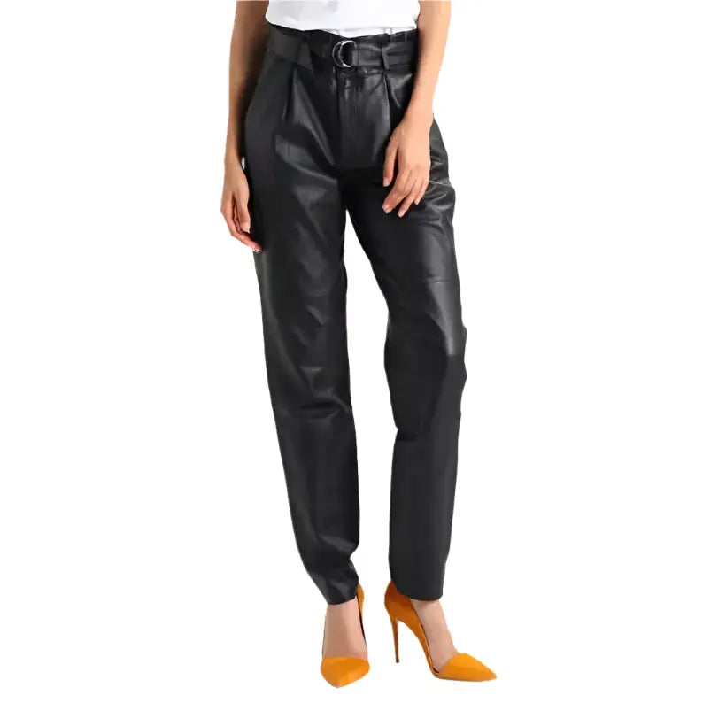 Womens Genuine Black Leather Pants - Riders Republic UK