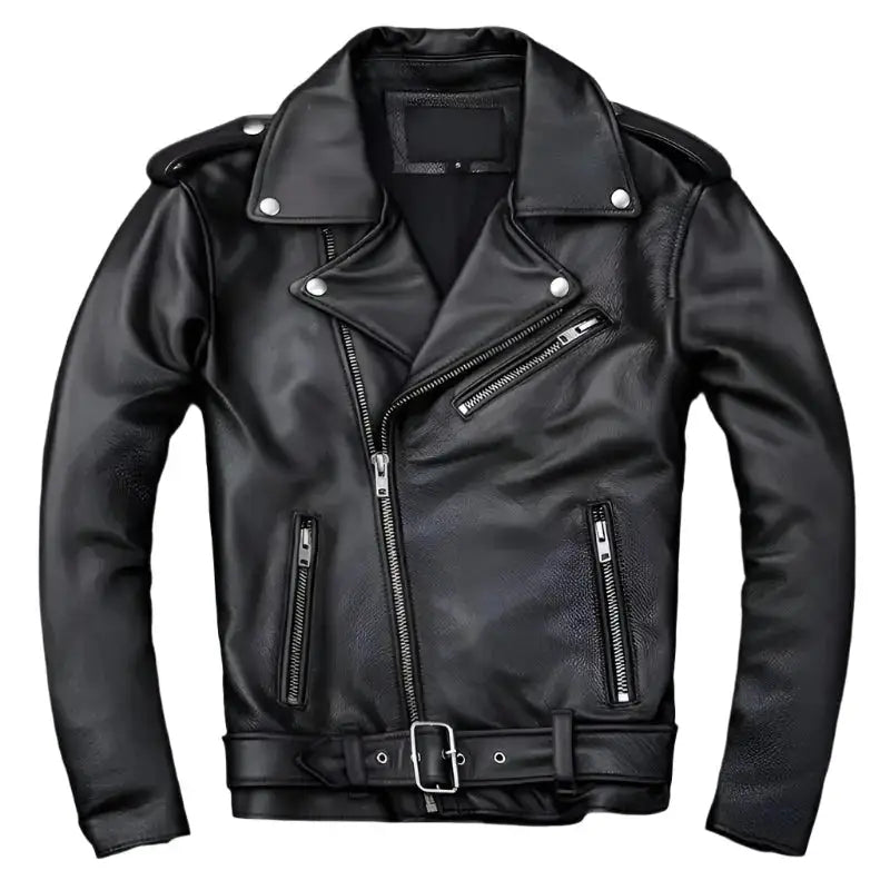Asymmetrical Café Racer Leather Jacket - Riders Republic UK