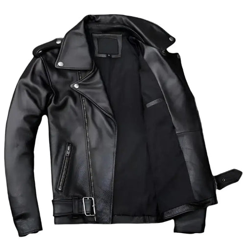 Asymmetrical Café Racer Leather Jacket - Riders Republic UK