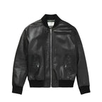 Genuine Leather Black Bomber Jacket - Riders Republic UK