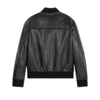 Genuine Leather Black Bomber Jacket - Riders Republic UK