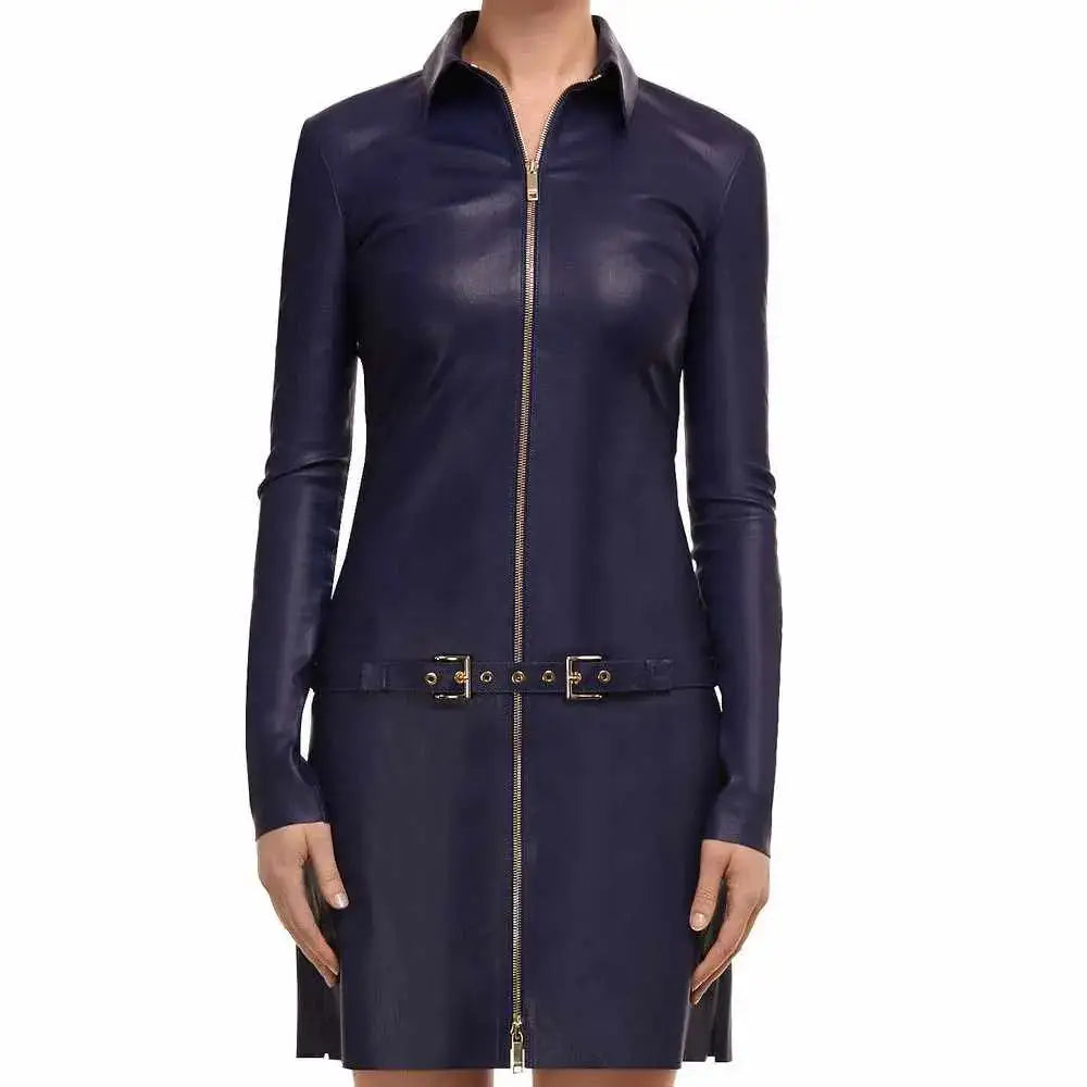 Genuine Leather Party Mini Dress - Riders Republic UK