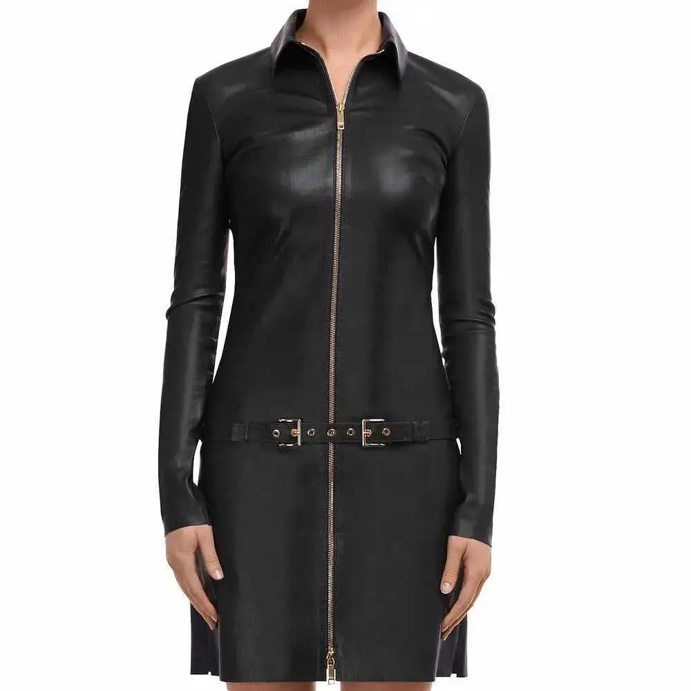 Genuine Leather Party Mini Dress - Riders Republic UK