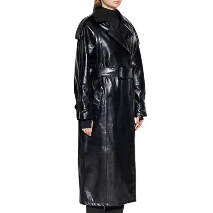 Womens Genuine Leather Trench Coat - Riders Republic UK