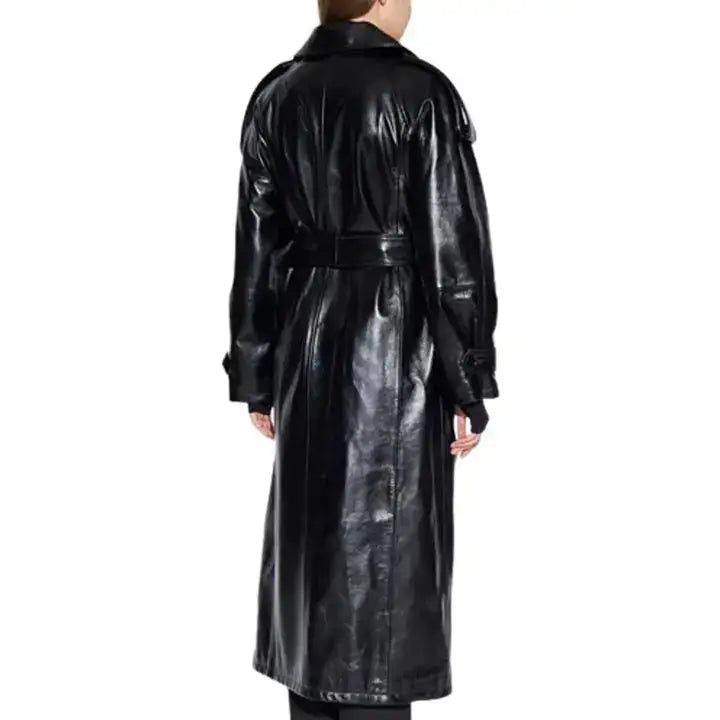 Womens Genuine Leather Trench Coat - Riders Republic UK