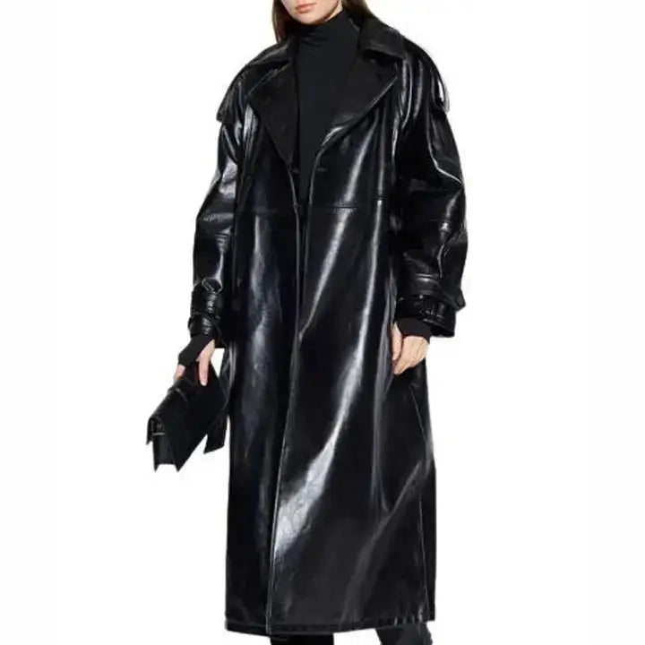 Womens Genuine Leather Trench Coat - Riders Republic UK